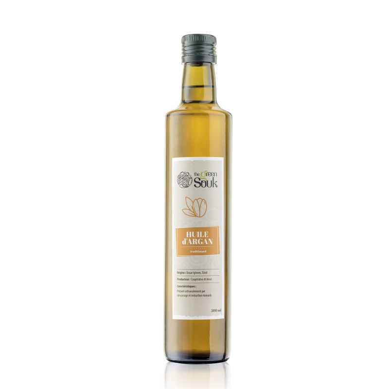 Huile d’Argan alimentaire bio 500 ml – Extraction traditionnelle Huile d’Argan alimentaire bio 500 ml – Extraction traditionnelle