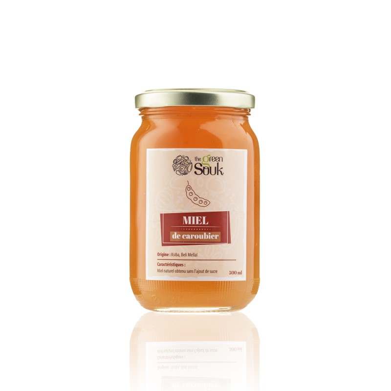 Miel de Caroubier 500 g – Miel naturel au goût chocolaté Miel de Caroubier 500 g – Miel naturel au goût chocolaté