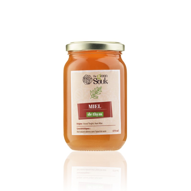 Miel de Thym 500 g – Thym sauvage de Ouazzane Miel de Thym 500 g – Thym sauvage de Ouazzane