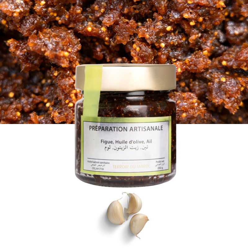 Délice Beldi aux Figues, Huile d'Olive & Ail – 250 g Délice Beldi aux Figues, Huile d'Olive & Ail – 250 g