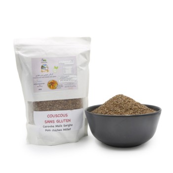 Couscous sans gluten artisanal – Caroube, Maïs, Sorgho, Pois chiche & Millet Couscous sans gluten artisanal – Caroube, Maïs, Sorgho, Pois chiche & Millet