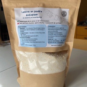Lessive en poudre écologique 1 Kg – Nettoyage naturel & responsable